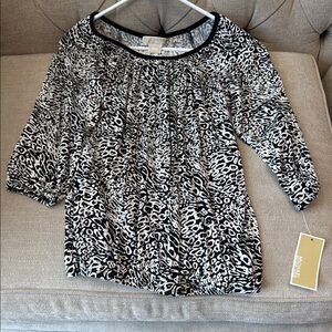 MICHAEL Michael Kors Black and White Patterned Blouse
